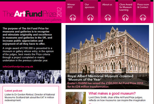 The Art Fund Prize website
